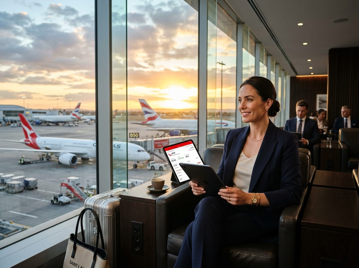 Traveler comparing flight itineraries and airfare options
